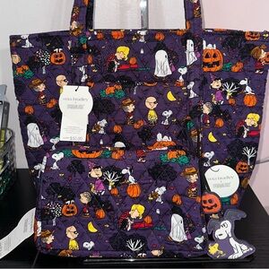 Vera Bradley Outlet Halloween Peanuts Indigo Set NWT